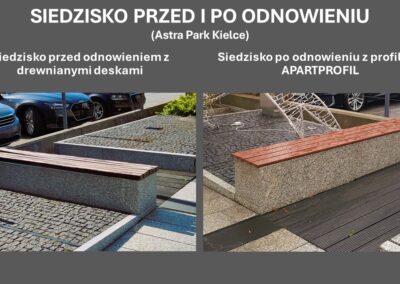 ASTRA KIELCE siedzisko przed i po odnowieniu
